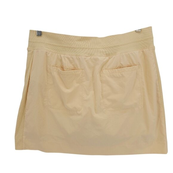 ATHLETA Brooklyn Skort 16" Pale Yellow Lined Stretch Tennis Workout Size 12 - Picture 2 of 7